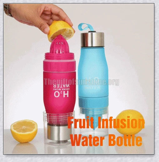 H2O Fruit Infusion Water Bottle with Vibrant Fruit Slices Floating Inside