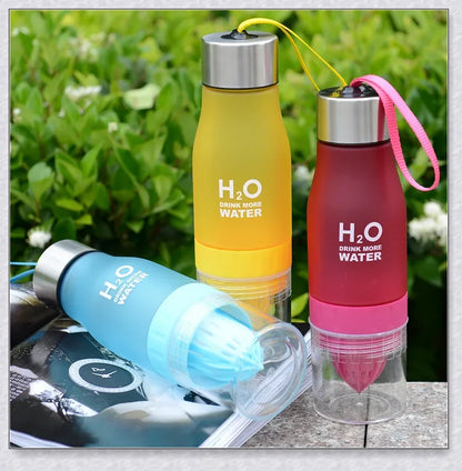H2O Fruit Infusion Water Bottle with Vibrant Fruit Slices Floating Inside