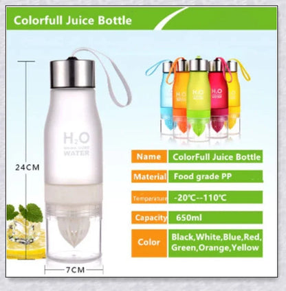 H2O Fruit Infusion Water Bottle with Vibrant Fruit Slices Floating Inside