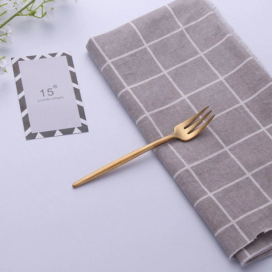 304 Stainless Steel Fork with Colourful Short Handle - Elegant Cutlery for Sophisticated Dining