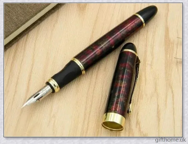 Exquisite executive fountain pen with flexible calligraphy nib for elegant writing
