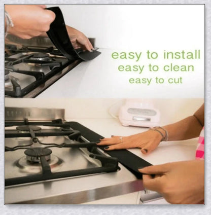Stove Counter Gap Covers in silicone material, designed to prevent small items and spills from falling between the stove and countertop
