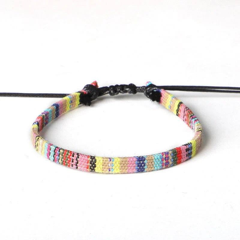 Hand Woven Rainbow Colour Anklet Bohemian Style