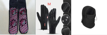 Versatile outdoor winter headwear with a warm fleece hat, face mask, and neck scarf for cold weather protection
