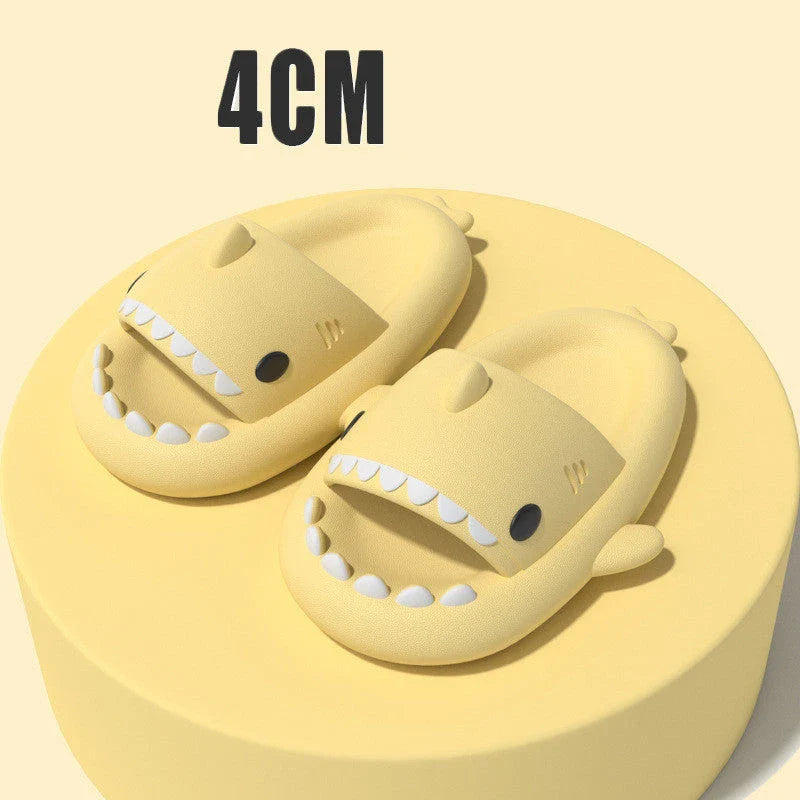 Cozy shark-themed slippers made of plush EVA material for indoor and outdoor wear with customized support