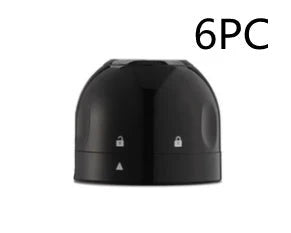 Premium silicone wine and champagne bottle stoppers in black colour, designed to create an airtight seal and lock in freshness