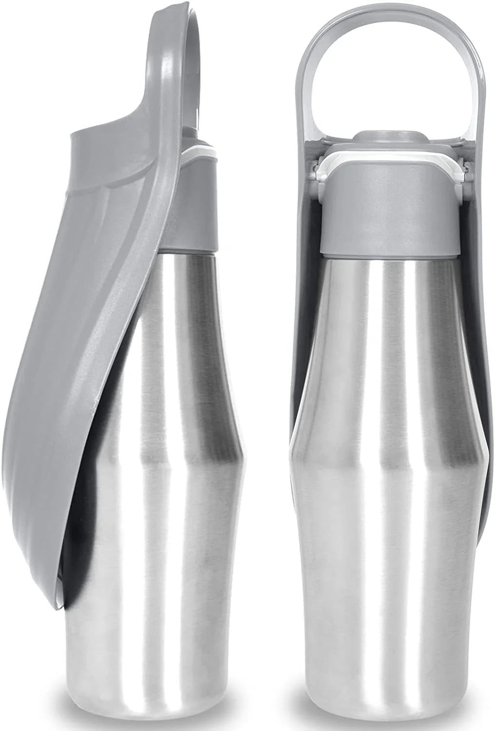 Portable dog water bottle with soft silicone leaf design for outdoor hydration