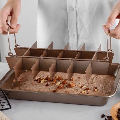 Stainless steel square brownie pan with detachable design for home baking