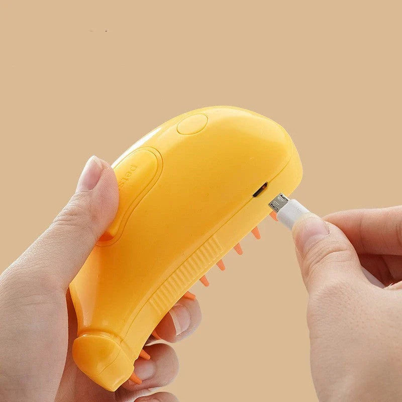 3-in-1 Pet Grooming Brush with Steamy Massage, Effective Hair Removal, and Relaxing Grooming Experience for Cats and Dogs