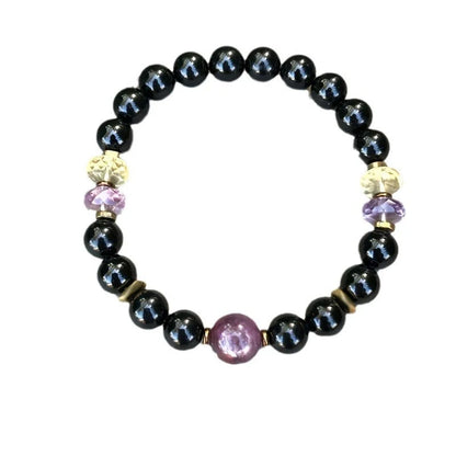 Elegant obsidian beaded bracelet for women, versatile and stylish accessory