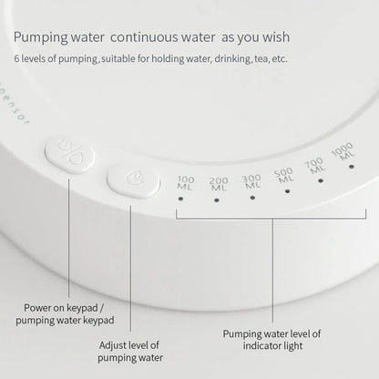 Rechargeable electric water dispenser with sleek, modern design for home, office, or on-the-go use