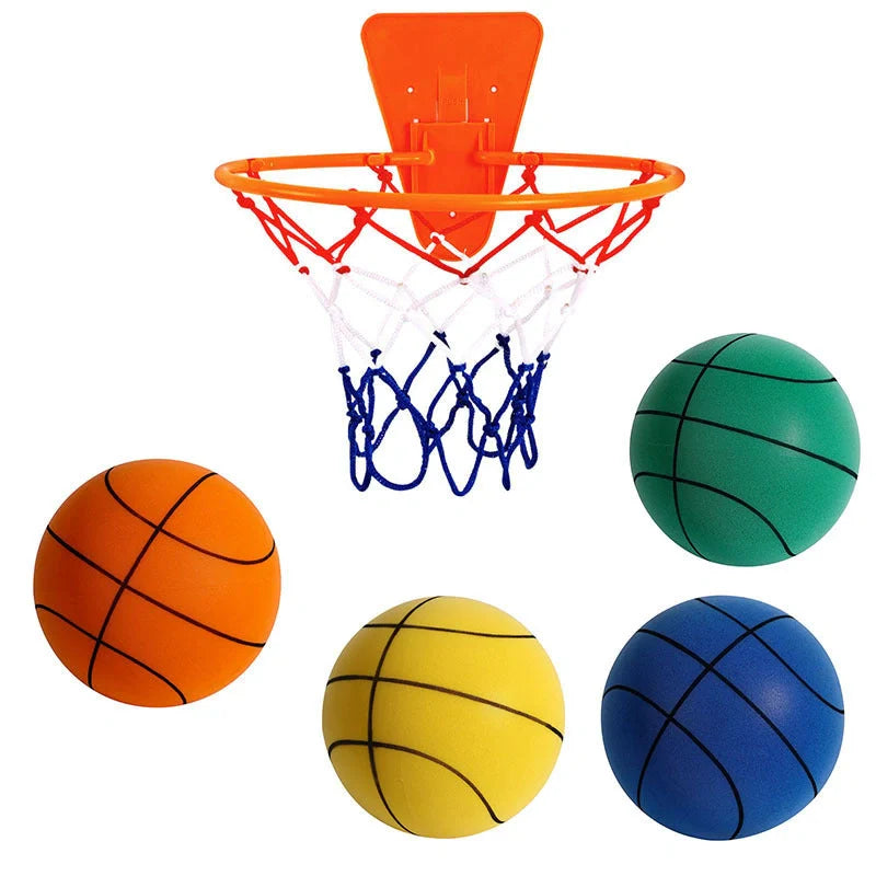 Silent High Density Foam Sports Ball in bright colours for indoor basketball games