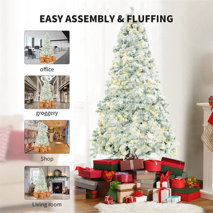 Premium artificial Christmas tree with realistic snow-like accents, providing a captivating winter wonderland effect for your holiday decor