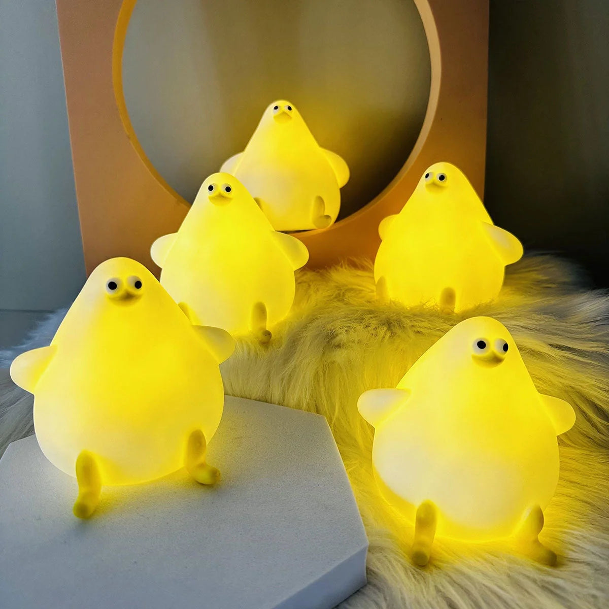 Adorable silicone seagull night light with USB charging for kids' rooms