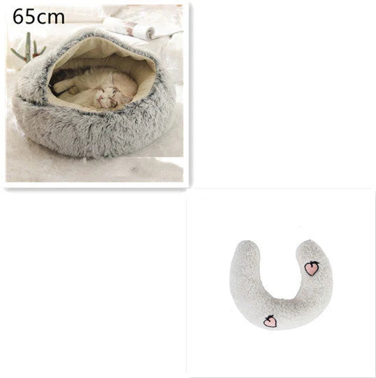 Cozy and comfortable 2-in-1 pet bed for cats and dogs, featuring plush, warm, and soft materials
