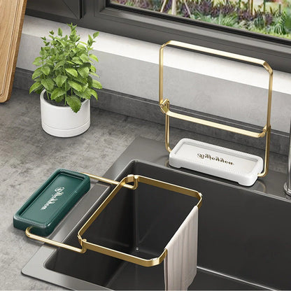 Foldable sink filter rack with disposable mesh bags for kitchen waste management