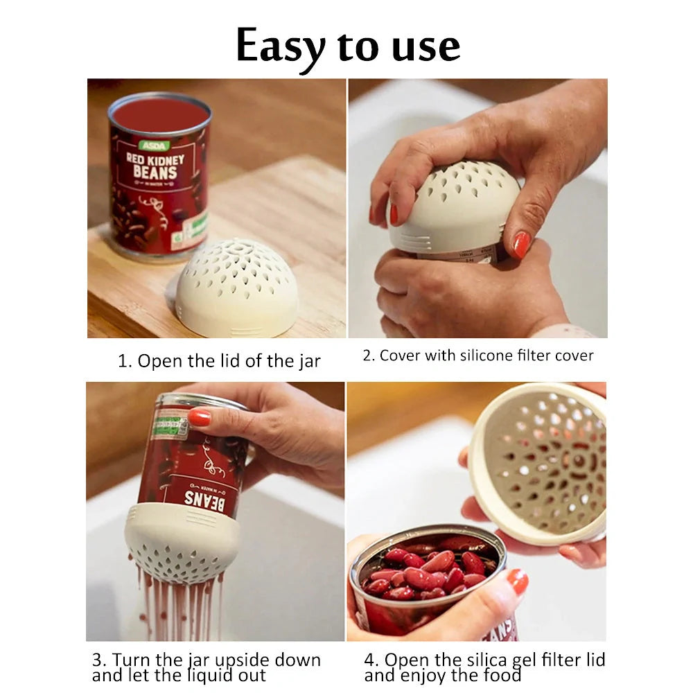Silicone mini kitchen colander in white and green, perfect for filtering small items