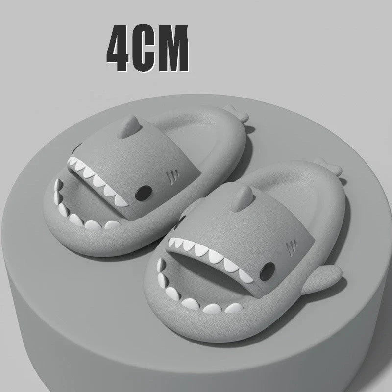 Cozy shark-themed slippers made of plush EVA material for indoor and outdoor wear with customized support