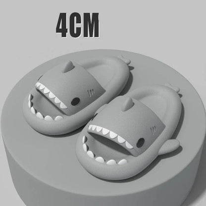 Cozy shark-themed slippers made of plush EVA material for indoor and outdoor wear with customized support