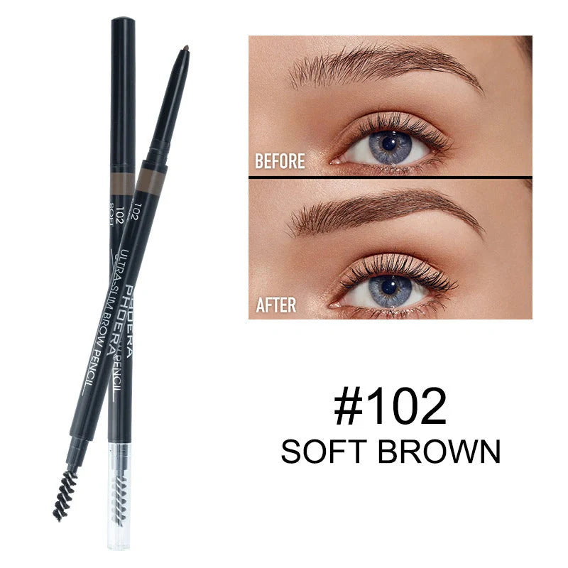 PHOERA Thin Eyebrow Pencil in five shades for precise brow definition