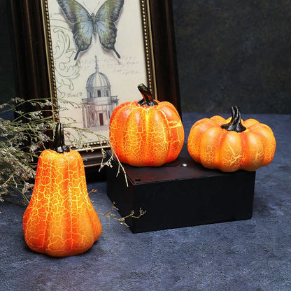 Enchanting Halloween Pumpkin Lantern with vivid pumpkin texture and warm LED lighting