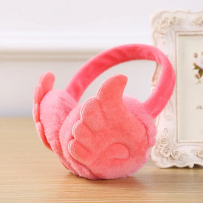 Girls plush earmuffs in various colours for winter warmth
