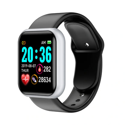 Premium Y68 Colour Smart Watch with Vibrant Display, Comprehensive Health Tracking, and Sleek Silicone Strap