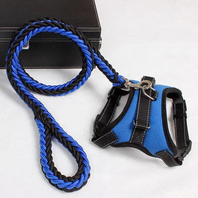Premium padded dog harness with reflective trim, suitable for medium to large dogs