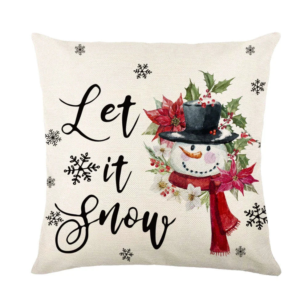 Festive Christmas pillow covers with snowflake pattern for cozy home decor