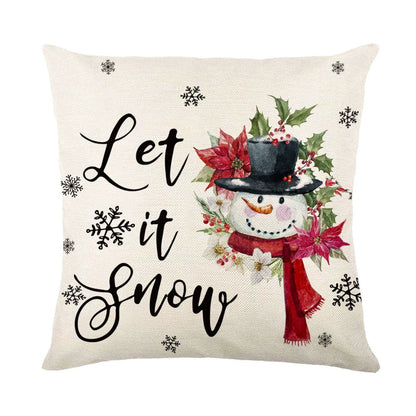 Festive Christmas pillow covers with snowflake pattern for cozy home decor