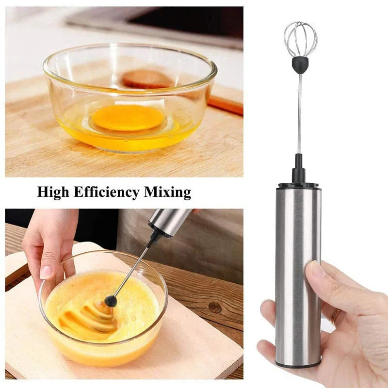 Electric Coffee Blender with Milk Frother in Silver