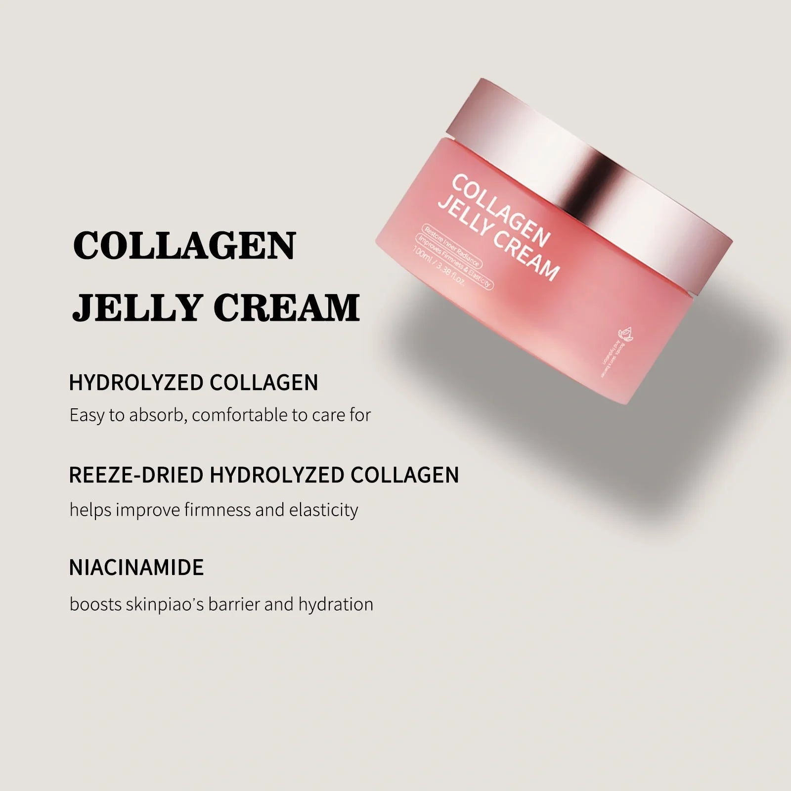 Collagen Jelly Face Cream with Nicotinamide for moisturising and brightening skin
