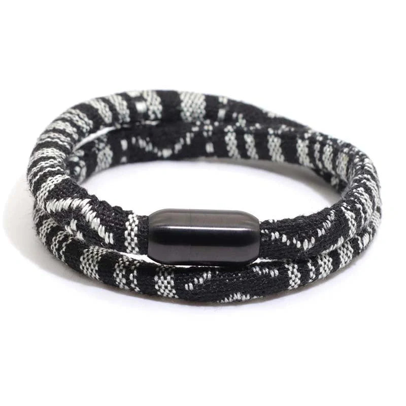 Bohemian Men's Stainless Steel Magnet Charm Bracelet in various colours and sizes