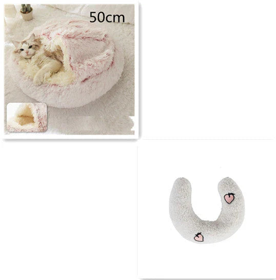 Cozy and comfortable 2-in-1 pet bed for cats and dogs, featuring plush, warm, and soft materials