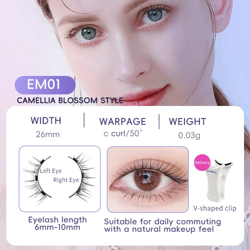 Premium magnetic suction false eyelashes in mink hair for a natural, glamorous look
