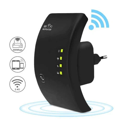 Dual-band WiFi repeater for enhancing wireless coverage and internet speeds in home or office