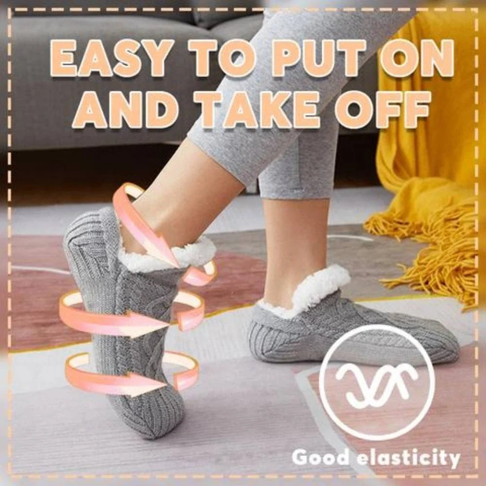 Winter woolen socks with non-slip dots in various colours