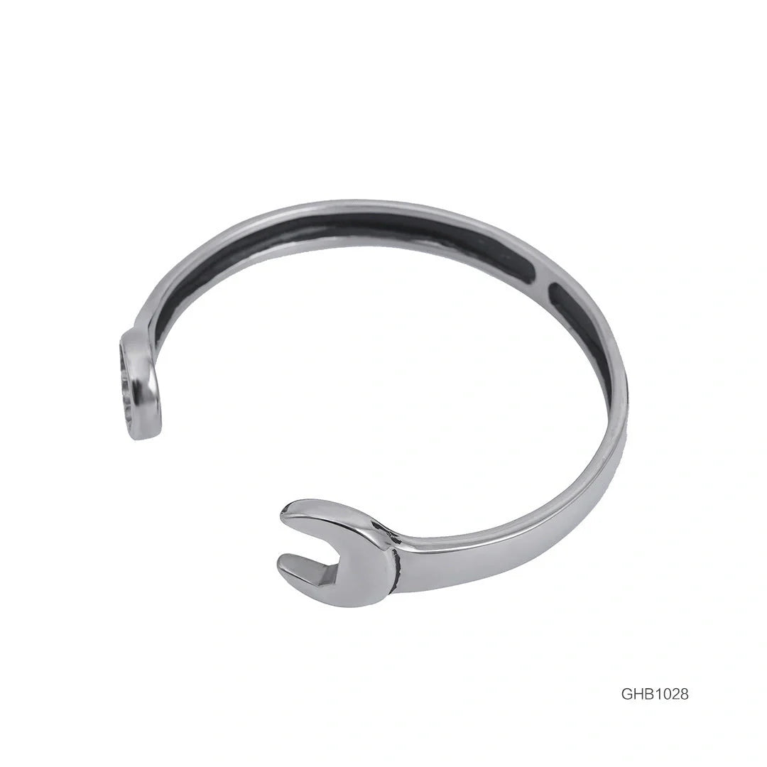 Stainless steel wrench screw bracelet with titanium finish