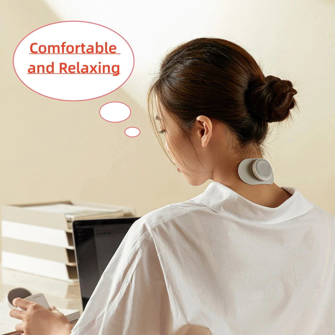 Compact Pocket Massager with low-frequency pulse technology for neck, back, and shoulder massage relief