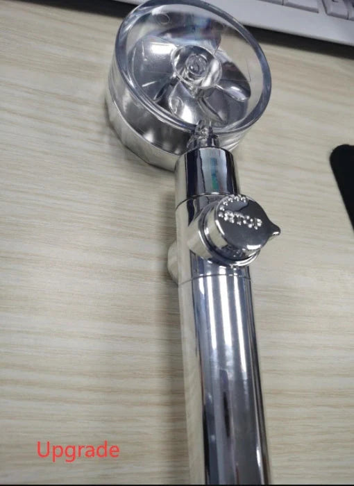 Turbo Propeller Shower Head in various colours with 360-degree fan extension