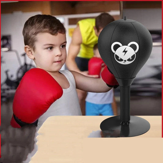 Tabletop boxing speed ball with suction cup base for stress relief and training