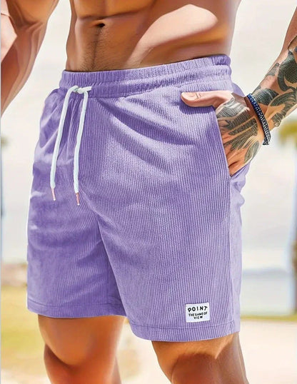 Comfortable and stylish corduroy drawstring shorts in various colors for summer wear