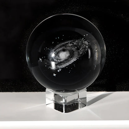 3D Decorative Crystal Galaxy Sphere - An Enchanting Celestial Accent for Your Home
