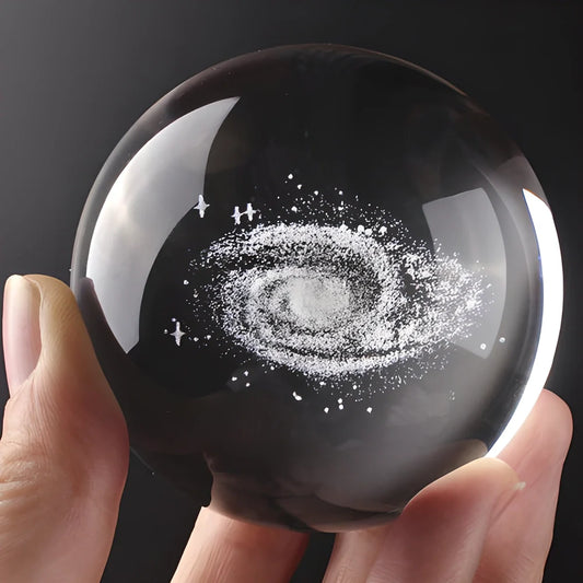 3D Decorative Crystal Galaxy Sphere - An Enchanting Celestial Accent for Your Home