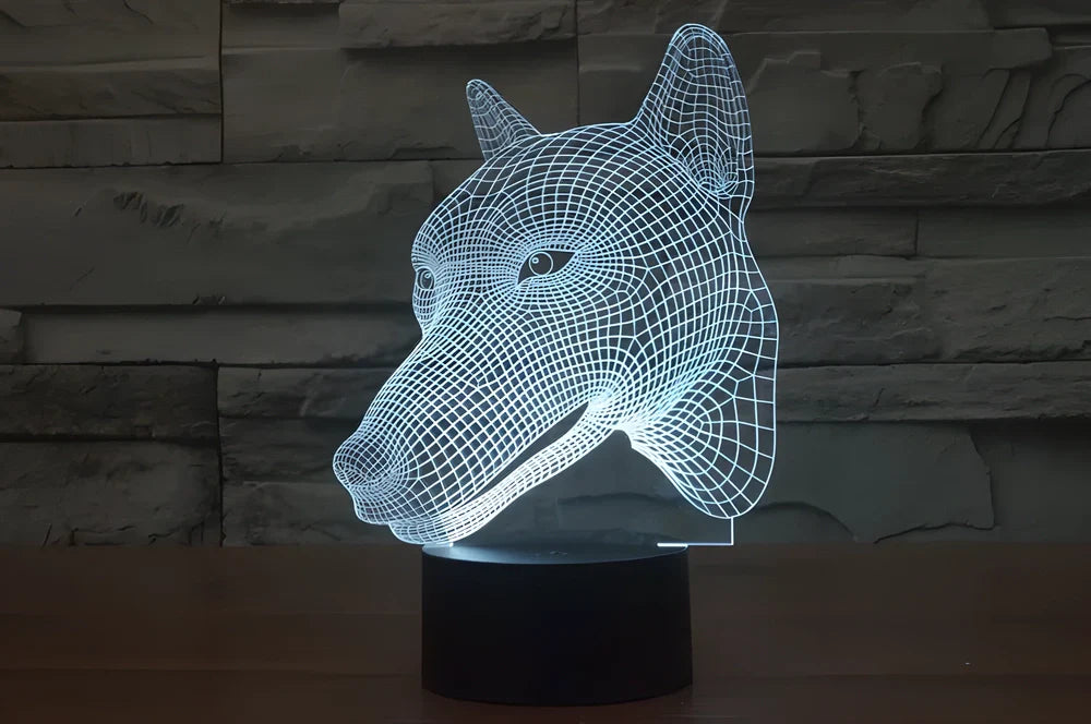 3D Visual LED Night Lights creating an optical illusion of a 3D hologram with colour-changing capabilities