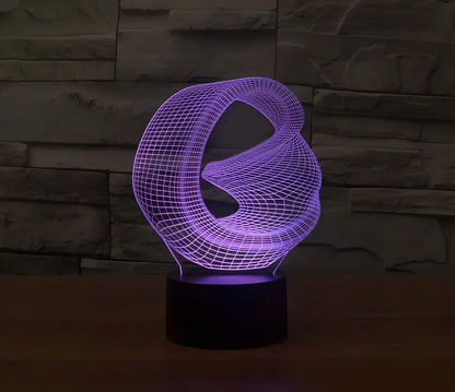 3D Visual LED Night Lights creating an optical illusion of a 3D hologram with colour-changing capabilities