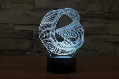 3D Visual LED Night Lights creating an optical illusion of a 3D hologram with colour-changing capabilities