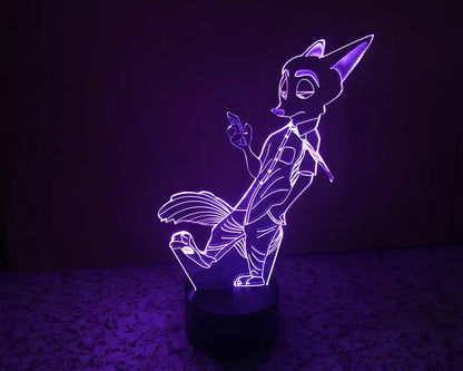 3D Visual LED Night Lights creating an optical illusion of a 3D hologram with colour-changing capabilities