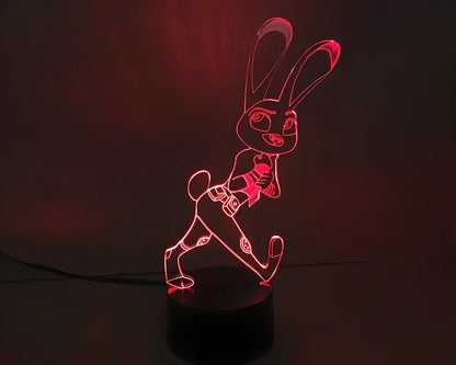 3D Visual LED Night Lights creating an optical illusion of a 3D hologram with colour-changing capabilities
