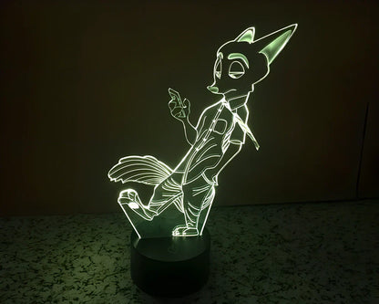 3D Visual LED Night Lights creating an optical illusion of a 3D hologram with colour-changing capabilities